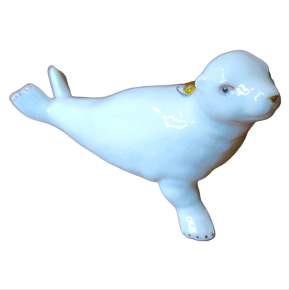 Vtg Polar Wildlife Ornaments Bear Seal Penguin Porcelain - Picture 3 of 5